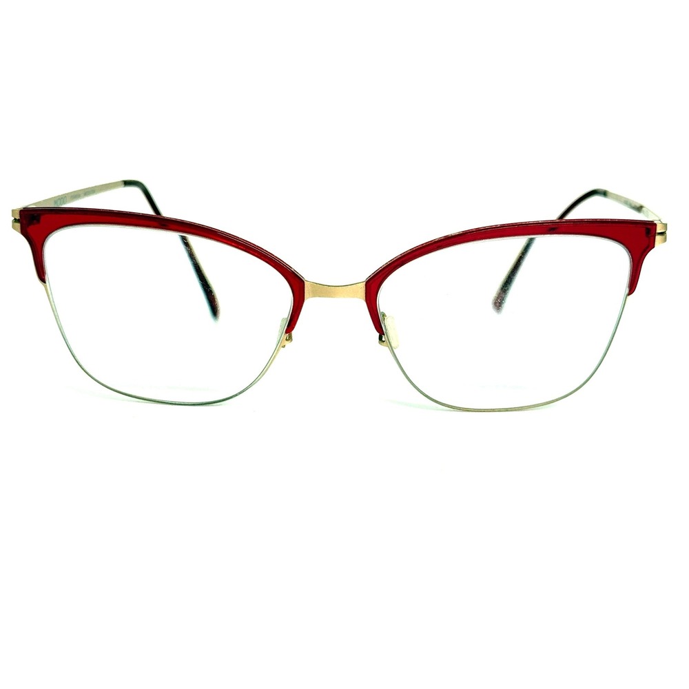 Modo 4095 RRED Titanium Cat Eye Eyeglass Frames Red Gold 54-17-140